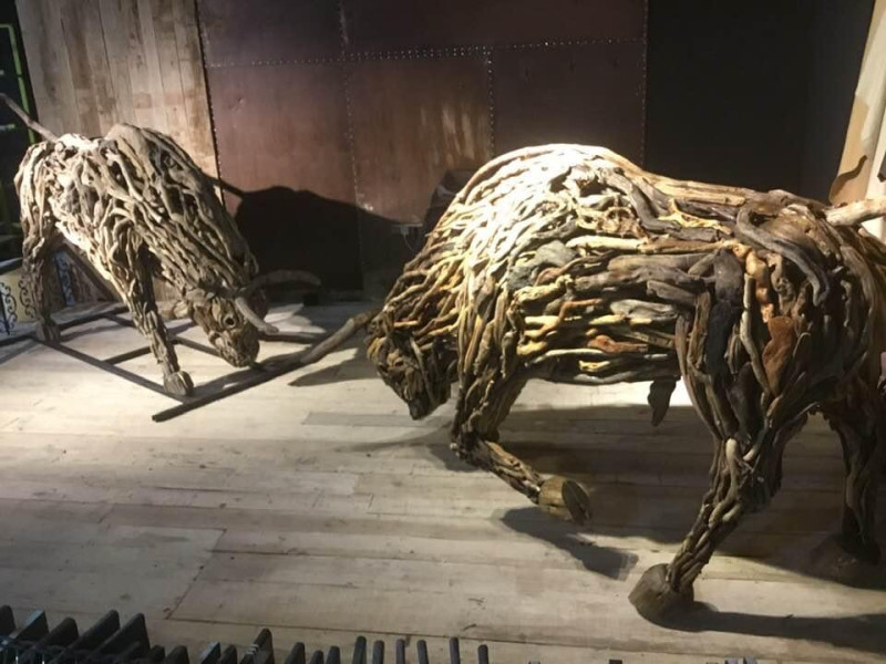 Wooden bulls